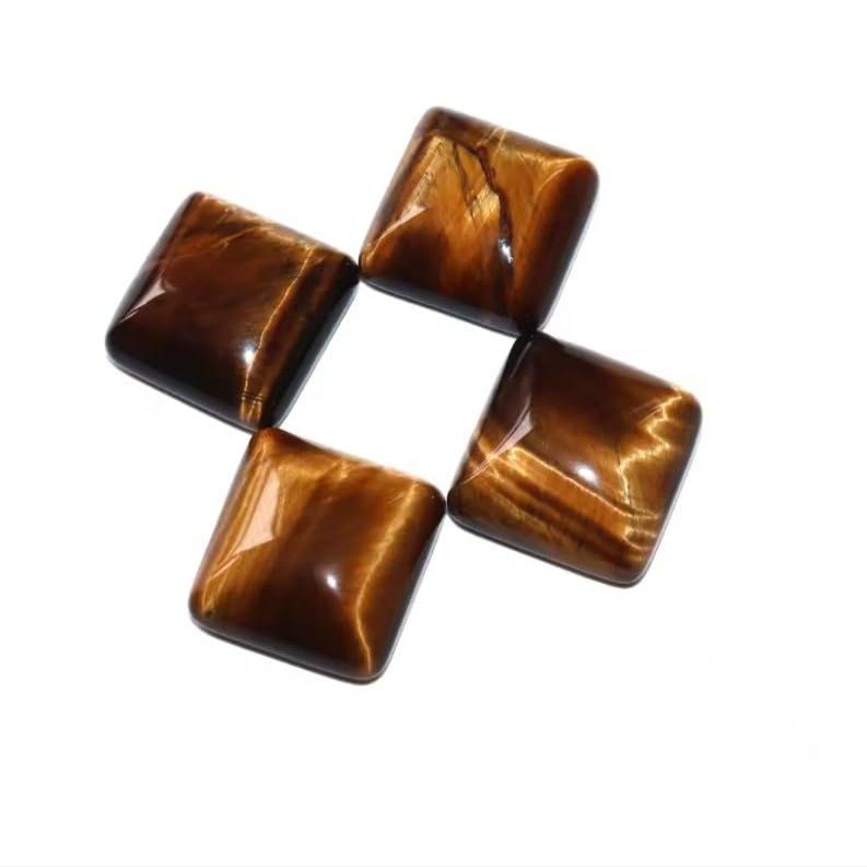 10Pcs / Lot 16mm Natural Square Agates Tiger Eye Jades Stone Beads Pendant for DIY Accessories Necklace,Tiger Eye,16mm 10Pcs