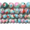 6/8/10/12mm Turquoise Flower DIY Round Beads Handmade Beaded Bracelet Loose Beads Necklace Earrings Accessories Beads,Turquoise Flower,12mm 30pcs Beads view 1