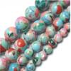 6/8/10/12mm Turquoise Flower DIY Round Beads Handmade Beaded Bracelet Loose Beads Necklace Earrings Accessories Beads,Turquoise Flower,12mm 30pcs Beads view 2