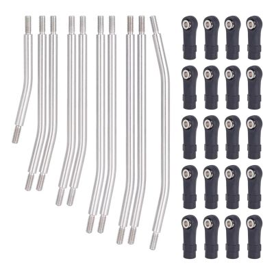 for Axial for SCX10 90046 1/10 10Pcs Stainless Steel Links Rod Set with Ball End 313/324mm Wheelbase RC Crawler Car Upgrade Parts RC Car DIY Parts(324mm)