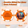100 Custom Poker Chips, 9 Colors Plastic Blank Poker Chips, Custom Poker Chips with Logo, Image, Text, Double Side Full Color Printing Custom Tokens for Bar, Casino Night, Events (Orange, 37MM) view 2