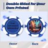 100 Custom Poker Chips, 9 Colors Plastic Blank Poker Chips, Custom Poker Chips with Logo, Image, Text, Double Side Full Color Printing Custom Tokens for Bar, Casino Night, Events (Blue, 37MM) view 2