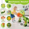 AuroTops Toddler Basketball Hoop & Soccer Goal Toy,Dinosaur Toys with Light & Music,Musical Toys for 1 Year Old Boy Girl Learning Toy for Toddlers 1-3 Birthday Gifts for 1 Year Old Boys view 2