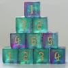10 PC D6 dice 16mm Acrylic Dice Set for RPG MTG DND Dice Table Games and Board Games (Cyan+Purple) view 1