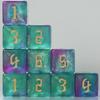 10 PC D6 dice 16mm Acrylic Dice Set for RPG MTG DND Dice Table Games and Board Games (Cyan+Purple) view 2