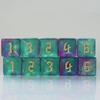 10 PC D6 dice 16mm Acrylic Dice Set for RPG MTG DND Dice Table Games and Board Games (Cyan+Purple) view 3
