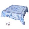 American Mahjong Learning Tablecloth, Printed Card Table Cloth, 55x 55 Square Game Table Cover with Game Rules for Mahjong Beginners, Card, Board Games(Blue and White) view 1