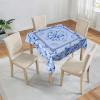 American Mahjong Learning Tablecloth, Printed Card Table Cloth, 55x 55 Square Game Table Cover with Game Rules for Mahjong Beginners, Card, Board Games(Blue and White) view 3