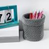 Icegrey Small Woven Baskets, Decorative Storage Baskets for Pantry, Shelves, Living Room, Cotton Rope Organizer, Bathroom Storage Organizer Bin, Grey Round, 2pcs Set (S+S) view 2