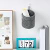 Icegrey Small Woven Baskets, Decorative Storage Baskets for Pantry, Shelves, Living Room, Cotton Rope Organizer, Bathroom Storage Organizer Bin, Grey Round, 2pcs Set (S+S) view 4