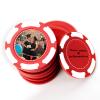 100 Custom Poker Chips, 9 Colors Plastic Blank Poker Chips, Custom Poker Chips with Logo, Image, Text, Double Side Full Color Printing Custom Tokens for Bar, Casino Night, Events (Red, 37MM) view 1