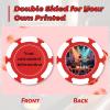 100 Custom Poker Chips, 9 Colors Plastic Blank Poker Chips, Custom Poker Chips with Logo, Image, Text, Double Side Full Color Printing Custom Tokens for Bar, Casino Night, Events (Red, 37MM) view 2