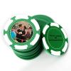 100 Custom Poker Chips, 9 Colors Plastic Blank Poker Chips, Custom Poker Chips with Logo, Image, Text, Double Side Full Color Printing Custom Tokens for Bar, Casino Night, Events (Green, 40MM) view 1