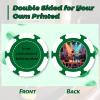 100 Custom Poker Chips, 9 Colors Plastic Blank Poker Chips, Custom Poker Chips with Logo, Image, Text, Double Side Full Color Printing Custom Tokens for Bar, Casino Night, Events (Green, 40MM) view 2