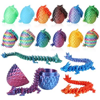 12PCS 3D Printed Dragon Eggs with Dragon Inside, Easter Egg Stuffers, Articulated Dragon Fidget Toy for Kid Boy Girls, Mystery Dragon Eggs for Kindergarten Graduation Gifts