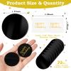 20 Pcs 2 Inch Black Round Blank Acrylic Cupcake Toppers with 20 Pcs Stickers Mirror DIY Circle Cake Toppers for Birthday Party Wedding Cupcake Decorations Back to School view 2