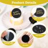 20 Pcs 2 Inch Black Round Blank Acrylic Cupcake Toppers with 20 Pcs Stickers Mirror DIY Circle Cake Toppers for Birthday Party Wedding Cupcake Decorations Back to School view 3