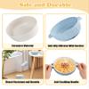 iNeibo 4 Packs Porcelain Baby Bowls with Silicone Sleeve for Toddler Feeding, BPA-Free, Non Slip, Microwave & Dishwasher Safe (Suction cup, Linen+Navy+Blue+Green) view 3