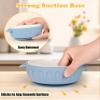 iNeibo 4 Packs Porcelain Baby Bowls with Silicone Sleeve for Toddler Feeding, BPA-Free, Non Slip, Microwave & Dishwasher Safe (Suction cup, Linen+Navy+Blue+Green) view 4
