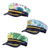 Billowvolve 3PCS Yacht Captain Hat Sailor Cap Marine Costume Navy Pretend Play Hats Boat for Men Women Halloween Hawaiian Outfit Party Essential Accessory view 1