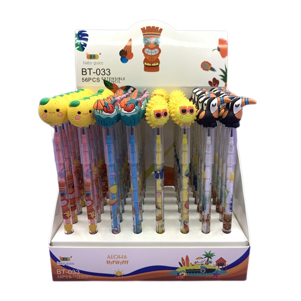 56Pcs Halloween Pencils Halloween Multi Point Stackable Push Pencil Assortment with Pencil for Halloween Party