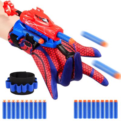 Excitobo Superhero Web Shooters for Kids Age 8-12, Adjustable Wrist Launcher Slinging Toy Set with 20 Darts, Ideal Birthday for Boys & Girls Imaginative Role-Playing Costume Accessory