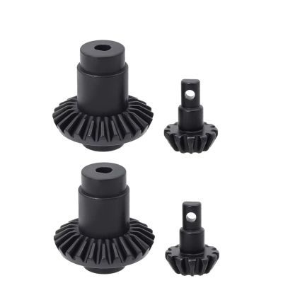 RC Car Parts Compatible with FMS K5 for FCX24 for Xiaoqi 1/24 Remote Control for Model Car Upgrade Accessories Harden Steel Bevel Gear(Black,2 Pair)