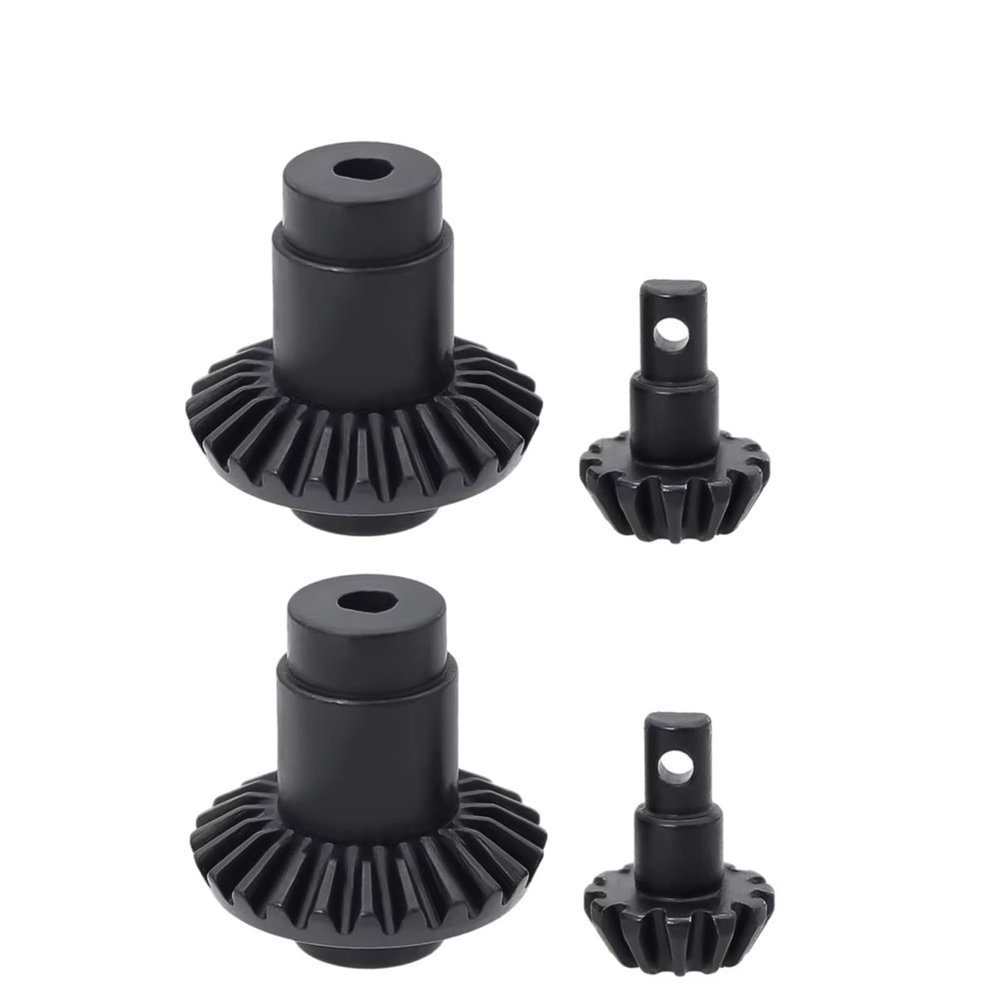 RC Car Parts Compatible with FMS K5 for FCX24 for Xiaoqi 1/24 Remote Control for Model Car Upgrade Accessories Harden Steel Bevel Gear(Black,2 Pair)