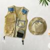 Explorer Vest and Hat Set for Kids Outdoor Activities, Blue view 3