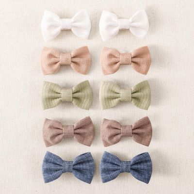 10PCS Baby Girl Hair Bow Clips Non-Slip Fully Lined Cotton Alligator Barrettes for Infant & Toddler Fine Hair