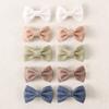 10PCS Baby Girl Hair Bow Clips  Non-Slip Fully Lined Cotton Alligator Barrettes for Infant & Toddler Fine Hair view 1