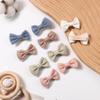 10PCS Baby Girl Hair Bow Clips  Non-Slip Fully Lined Cotton Alligator Barrettes for Infant & Toddler Fine Hair view 3