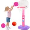 AOKESI Toddler Pink Basketball Hoop Indoor Outdoor Age 1-3, Adjustable Kids Mini Basketball Hoop Outside, Girls Basketball Goal Sport Toys for 2 3 4 5 Year Old Baby Girl Birthday Gifts view 1