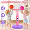 AOKESI Toddler Pink Basketball Hoop Indoor Outdoor Age 1-3, Adjustable Kids Mini Basketball Hoop Outside, Girls Basketball Goal Sport Toys for 2 3 4 5 Year Old Baby Girl Birthday Gifts view 3
