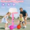 AOKESI Toddler Pink Basketball Hoop Indoor Outdoor Age 1-3, Adjustable Kids Mini Basketball Hoop Outside, Girls Basketball Goal Sport Toys for 2 3 4 5 Year Old Baby Girl Birthday Gifts view 4