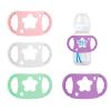 4PCS Silicone Baby Bottle Handles Compatible with Dr Brown, Easy Grip Silicone Handles Compatible with Dr Browns Bottles 5Oz 9Oz, Wide-Neck, BPA-Free White Purple Pink Green view 1