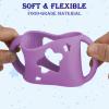 4PCS Silicone Baby Bottle Handles Compatible with Dr Brown, Easy Grip Silicone Handles Compatible with Dr Browns Bottles 5Oz 9Oz, Wide-Neck, BPA-Free White Purple Pink Green view 3