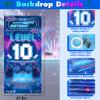 10th Birthday Decorations for Boys, Video Game Level 10 Birthday Decorations Include Banner Backdrop Sash Honeycomb Centerpieces Hanging Swirls Stickers Cake Topper for Gamer Party Supplies view 4