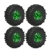 1.9''Tires Super Grip Sticky Tyre OD 118mm / 4.64''& 1.9 Beadlock wheels Hex 12mm Compatible with 1/10 Crawler TRX4 SCX10 Redcat Gen8 4pcs(4pcs Green) view 1