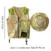 Explorer Vest and Hat Set for Kids Outdoor Activities, Green view 2