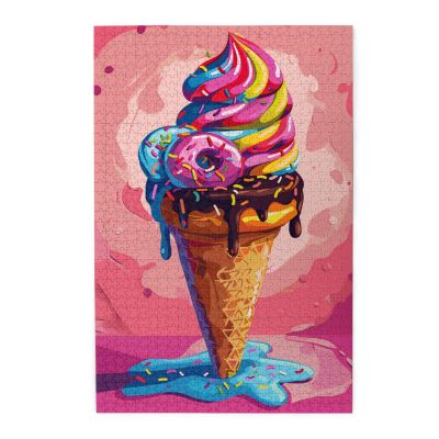 Liorosa Vivid Ices Creams Jigsaw Puzzles For Adults 1000 Pieces,Pieces Fit Together Perfectly,Vibrant Colors,Ideal For Relaxation And Family Fun,Gift For Dessert Lovers