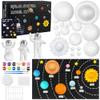 35PCS Solar System Model Kit Foam Ball Kit Includes Color Pigments Palette Spheres Balls Brushes Felt Background Plate Instruction Manual Astronaut Ornament and More view 1