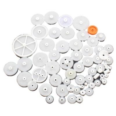 0.5M DIY Plastic Gear Set for Craft Projects, 46-Piece Kit with Multiple Gears & Accessories(64 Gear Packs)