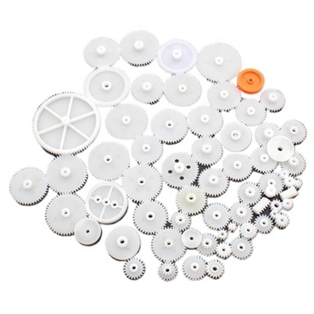 0.5M DIY Plastic Gear Set for Craft Projects, 46-Piece Kit with Multiple Gears & Accessories(64 Gear Packs)