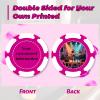100 Custom Poker Chips, 9 Colors Plastic Blank Poker Chips, Custom Poker Chips with Logo, Image, Text, Double Side Full Color Printing Custom Tokens for Bar, Casino Night, Events (Rose Red, 37MM) view 2