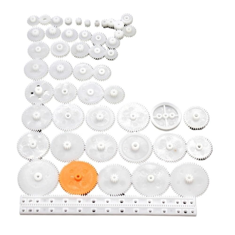 0.5M DIY Plastic Gear Set for Craft Projects, 46-Piece Kit with Multiple Gears & Accessories(50 Gear Packs)