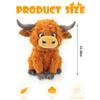 12" Highland Cow Plush Toy, Large Size Stuffed Animal, Plushie, Fluffy Cute Fuzzy Highland Cattle with Horns, Adorable Gift for Kids, Toddlers & Cow Lovers, Decorative Plushi, Valentines Day Gift view 3