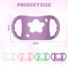 4 Pack Baby Bottle Holder for Dr Brown Wide-Neck Bottle with Easy Grip Handles Soft Silicone Star-Shaped Bottle Holder for Baby Self Feeding - BPA-Free (White Pink Purple Green) view 2