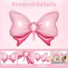 10pcs Gold Crown Balloons And Pink Bow Balloon, Light Pink Bows Balloons, Large Gold Crown Foil Balloon With Two Sizes For Birthday Baby Shower Theme Party Wedding Bridal Shower Decor view 3