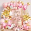 10pcs Gold Crown Balloons And Pink Bow Balloon, Light Pink Bows Balloons, Large Gold Crown Foil Balloon With Two Sizes For Birthday Baby Shower Theme Party Wedding Bridal Shower Decor view 4